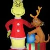 Airblown Grinch & Max With Presents Inflatable Scene - Dr. Seuss -The Horror Dome Store airblown grinch max with presents inflatable scene dr seuss 15813479923760