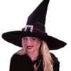 "Black Pleated Velour Witch" Halloween Costume Hat 1 "Black Pleated Velour Witch" Halloween Costume Hat -The Horror Dome Store black pleated velour witch halloween costume hat 8179653569