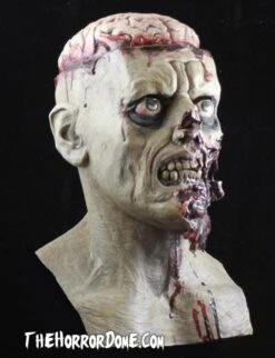 "Brain Dead Zombie" HD Studios Pro Mask -The Horror Dome Store brain dead zombie hd studios pro halloween mask 8671019905