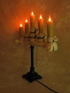 "Candelabra Table Top Halloween Prop W/ 5 Flicker Candles" Haunted House Lighting -The Horror Dome Store candelabra table top halloween prop w 5 flicker candles haunted house lighting 23614396545