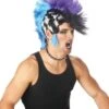 "Checkered Mohawk Punk" Halloween Wig -The Horror Dome Store checkered mohawk punk halloween wig 8179910465