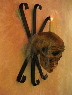 "Corpsed Head Skull Wall Sconce" Haunted House Lighting -The Horror Dome Store corpsed head skull wall sconce haunted house lighting 23696398465