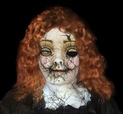 "Cracked Porcelain Doll" HD Studios Pro Costume -The Horror Dome Store cracked porcelain doll hd studios pro halloween costume 14102887432240
