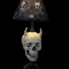 "Desk Lamp With Devil Skull And Bone Shade" Haunted House Lighting 2 "Desk Lamp With Devil Skull And Bone Shade" Haunted House Lighting -The Horror Dome Store desk lamp with devil skull and bone shade haunted house lighting 14327134126128