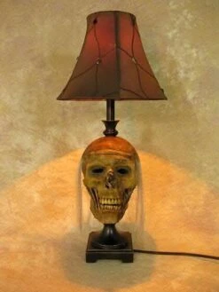 "Desk Lamp With Life-size Corpse Head And Antique Shade" Haunted House Lighting -The Horror Dome Store desk lamp with life size corpse head and antique shade haunted house lighting 23613422913