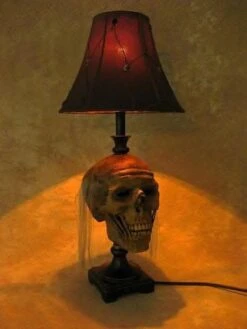 "Desk Lamp With Life-size Corpse Head And Antique Shade" Haunted House Lighting -The Horror Dome Store desk lamp with life size corpse head and antique shade haunted house lighting 23613424513