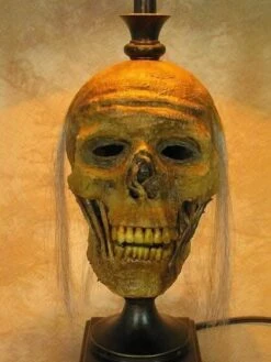 "Desk Lamp With Life-size Corpse Head And Antique Shade" Haunted House Lighting -The Horror Dome Store desk lamp with life size corpse head and antique shade haunted house lighting 23613428481