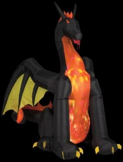 "Dragon With Projection And Fire" Air-blown Inflatable Halloween Decoration