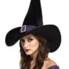 "Elegant Witch - Black/Purple" Halloween Costume Hat -The Horror Dome Store elegant witch black purple halloween costume hat 8179892225