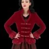 "Gothic Vampiress Jacket In Red Velvet" HD Hollywood Costume -The Horror Dome Store gothic vampiress jacket in red velvet hd studios hollywood halloween costume 14209820688432