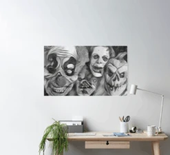 Horror Faces Poster -The Horror Dome Store horror faces poster 29931585667120