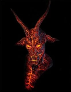 "Molten Devil Head Bust" Halloween Prop