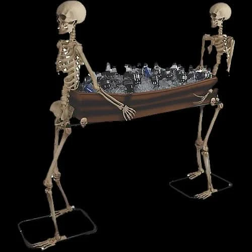 Poseable Skeletons Carrying Coffin Halloween Decoration 3 Poseable Skeletons Carrying Coffin Halloween Decoration