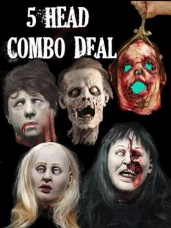 "Severed Heads Halloween Props" - 5x Package Deal