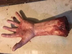 "Severed Left Male Hand - Silicone" Human Body Part Halloween Prop -The Horror Dome Store severed left male hand silicone human body part halloween prop 11943713144880
