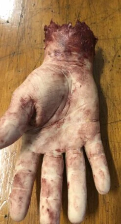 "Severed Male Hand - Silicone" Human Body Part Halloween Prop -The Horror Dome Store severed male hand silicone human body part halloween prop 28731744452656