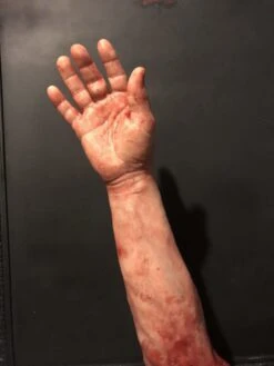 "Severed Male Right Arm - Silicone" Human Body Part Halloween Prop -The Horror Dome Store severed male right arm silicone human body part halloween prop 28424911224880