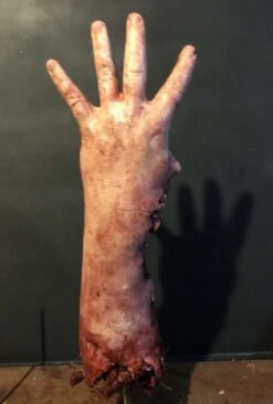 "Shark Bite Silicone Arm" Bloody Body Part Prop -The Horror Dome Store shark bite silicone arm bloody body part prop 11943702822960