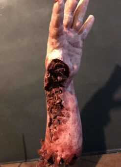 "Shark Bite Silicone Arm" Bloody Body Part Prop -The Horror Dome Store shark bite silicone arm bloody body part prop 11943702888496