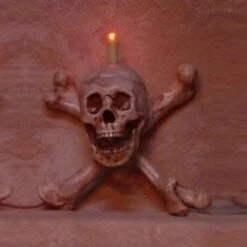 "Skull/Femur Bone Wall Sconce" Haunted House Lighting 9 "Skull/Femur Bone Wall Sconce" Haunted House Lighting -The Horror Dome Store skull femur bone wall sconce haunted house lighting 8180007105