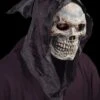 "Skull Hooded Flexi Face" Mask -The Horror Dome Store skull hooded flexi face halloween mask 14144741539888