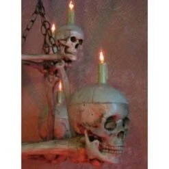 "Two-Tiered Skull/Bone Chandelier" Haunted House Lighting -The Horror Dome Store two tiered skull bone chandelier haunted house lighting 8732578561