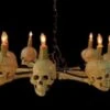 "Wagon Wheel Skull Chandelier" Haunted House Lighting -The Horror Dome Store wagon wheel skull chandelier haunted house lighting 14357496889392