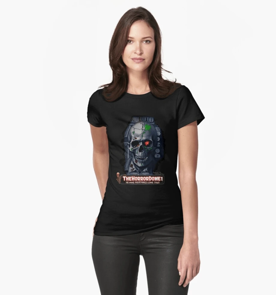 Women's HorrorDome Zombie Skull Fitted T-Shirt 3 Women's HorrorDome Zombie Skull Fitted T-Shirt